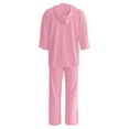 thumbnail image 6 of Usmixi Sweatsuits Set for Women Womens Pullover Hoodies Top 2 Piece Sets Casual Solid Drawstring 3/4 Sleeve Hooded Top and Long Pant Lounge Sets Ladies Homewear Pajamas Sets Under $10, 6 of 6