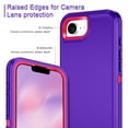 thumbnail image 5 of I-HONVA For iPhone 16e Case,[with 2 Pack Screen Protector] 3-Layer Military Grade Drop Anti-Slip Bumper Rugged Shockproof Dustproof Protection 6.1 inch Phone Case for Apple iPhone 16e,Purple/Pink, 5 of 7