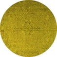 thumbnail image 1 of Ahgly Company Machine Washable Indoor Round Persian Yellow Traditional Area Rugs, 3' Round, 1 of 4