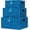 Blue, variant on Set of 3 Woven Wicker Storage Basket Box with Lids & Lock, Built-in Carry Handles, Multifunctional Storage Organizer for Nursery, Baby, Clothes, Toys, Books, Large/Medium/Small Size (Blue)