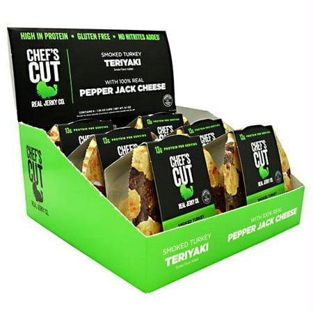 Chef's Cut Real Jerky Protein Snack Pack - Smoked Turkey Teriyaki & Pepper Jack Cheese / 6 (1.35 oz.)