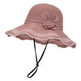 thumbnail image 5 of Wide Brim Sun Hats for Women Elegant Flower Hollow out Crochet Knit Bucket Hat Foldable Packable Beach Hat, 5 of 5