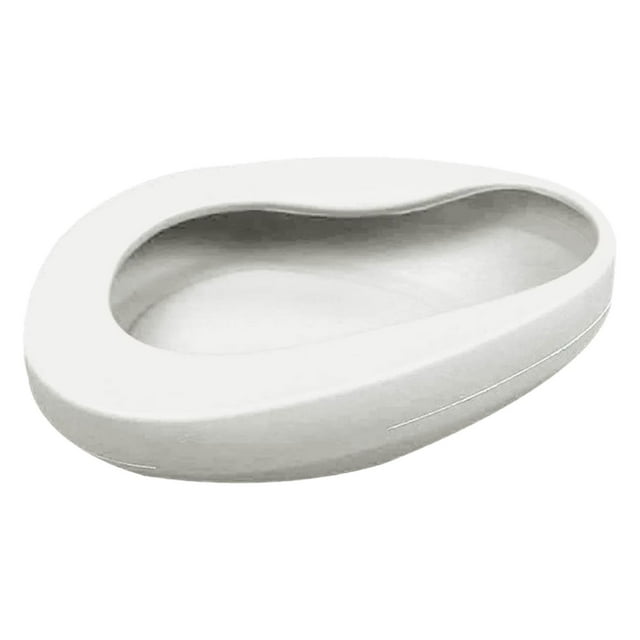 Bassin pour Personnes Âgées et Patients, Commode Portable Réutilisable Épaissie pour Soins à Domicile, Utilisation Alitée avec Couvercle Sécurisé, Bassin Blanc