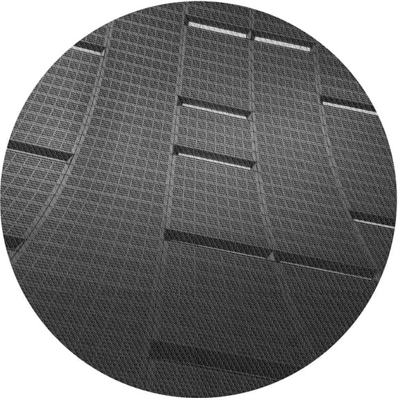 Ahgly Company Indoor Round Patterned Charcoal Black Area Rugs, 5' Round