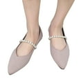 thumbnail image 3 of YLYL Women's Pointed Toe Pearl Flat Mary Jane Shoes Casual Slip-on Comfort Ballet Flats for Banquet Party, 3 of 9