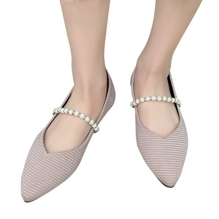 Mepaouo Womens Pointy Toe Loafer Flat Comfortable Work Penny Slip on Dress Ballet Flats Shoes