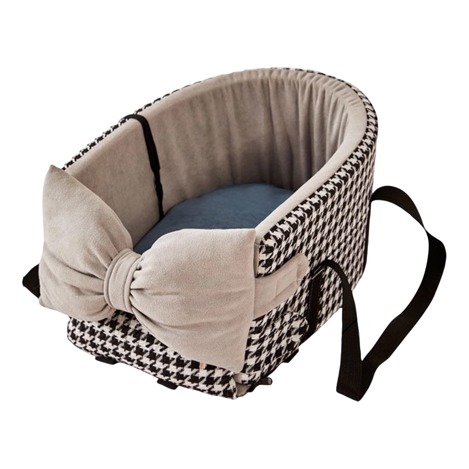 Center Console Dog Car Seat - Dog Car Beds for Medium Dogs - Pet Under 13 Pound Washable Comfortable Travel Mat with Pad Houndstooth C, 1Pcs, 17.3x11.4x8.6 Inches