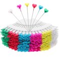thumbnail image 1 of 216 Pcs Épingles à Coudre avec Têtes en Forme de Cœur, Épingles à Matelasser Droites, Épingle à Tête Croisée, 1 of 7