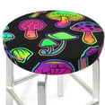 thumbnail image 3 of Kll Bright Mushrooms Round Bar Chair Cushion Cover 12 Inch,Bar Stool Protector With Elastic, Soft Washable, 3 of 7