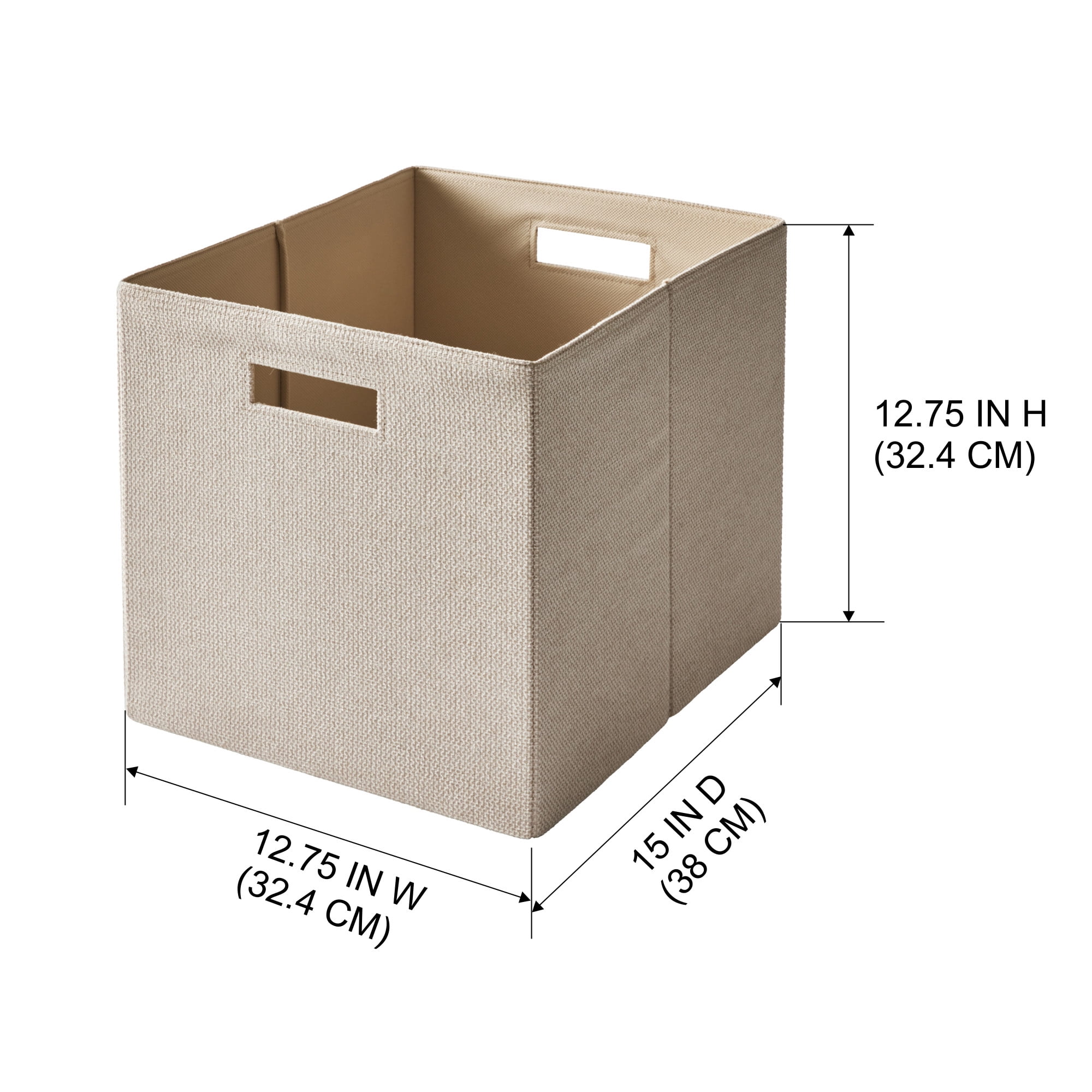Better Homes & Gardens Collapsible Fabric Cube Storage Bin, Toasted Almond Textured