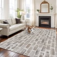 thumbnail image 2 of Rectangle Area Rugs 5 x 8 Ft, Beige Brick Wall Non-Slip Residential Carpet, Retro Country Stone Rocks Geometric Print Indoor Crawling Mats Runner Rugs for Living Room/Dining Room/Bedroom, 2 of 8