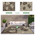 thumbnail image 2 of KUETH 9'x 12' Outdoor Rug Plastic Waterproof Outside Foldable Flower Mat UV Resistant Patio RV Deck Carpet,COFFEE BEIGE, 2 of 6