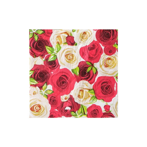 Decoraciones de la Fiesta de Cumpleaños 16.5 × 16.5cm Día de San Valentín Servilletas Impresas Desechables