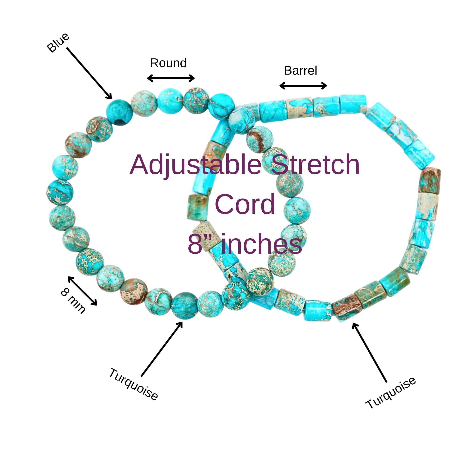 ABSHEL Turquoise Stretch Bracelet for Men.