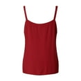 thumbnail image 2 of Vedolay Tops for Womens Women's Scoop Neck Adjustable Spaghetti Strap Double Lined Seamless Tank Yoga Crop Tops,Red 4XL, 2 of 5