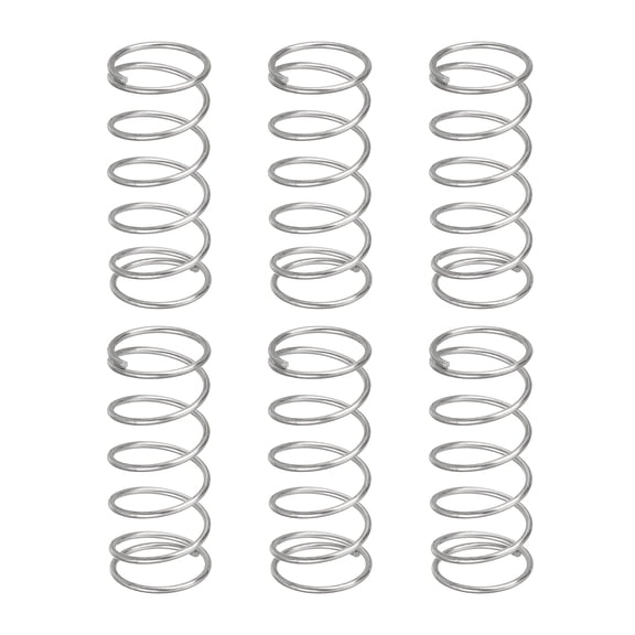 Uxcell 6Pack Compression Springs, 0.8mm Wire Diameter x 11mm OD x 30mm Length Stainless Steel Extension Spring, Silver