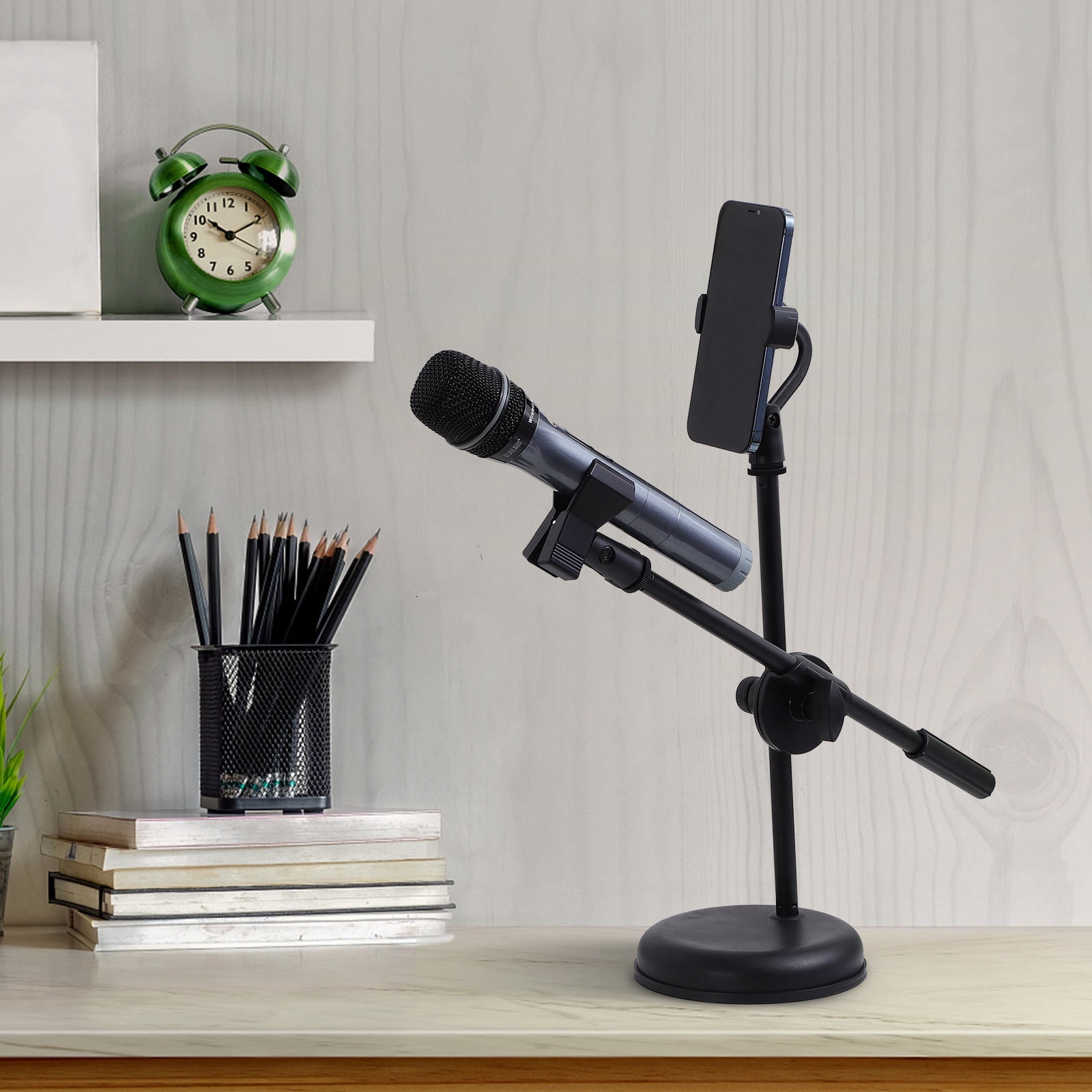 UPOUART Adjustable Microphone Stand Desktop Holder for Podcasting, Streaming, and Recording - Plastic, Multiple Colors Available