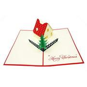 Christmas Affordable Pop Up Holiday Cards - WOW 3D Cards - Handmade Holiday Greeting Card With Envelope, Blank Inside,