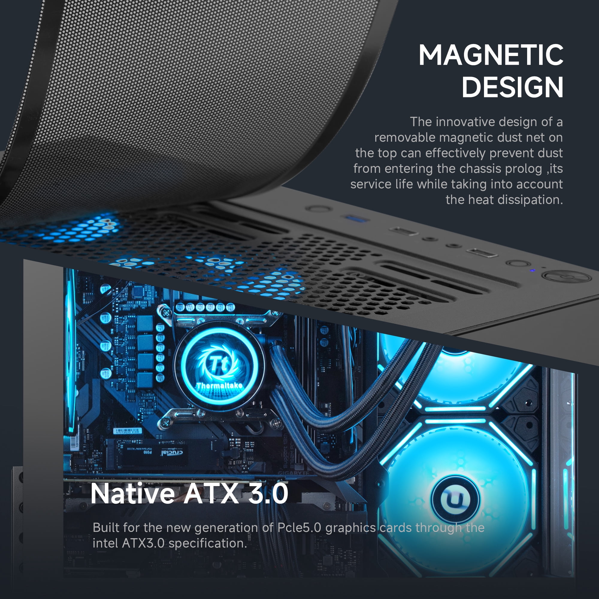 Ningmei Lumishore Gaming PC AMD Ryzen 7 5700X NVIDIA RTX 5060 16GB RAM 1TB SSD Windows11 PC Gaming Black