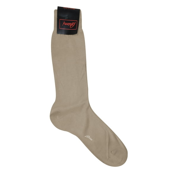 Brioni Men's 100% Cotton Taupe Socks (10)