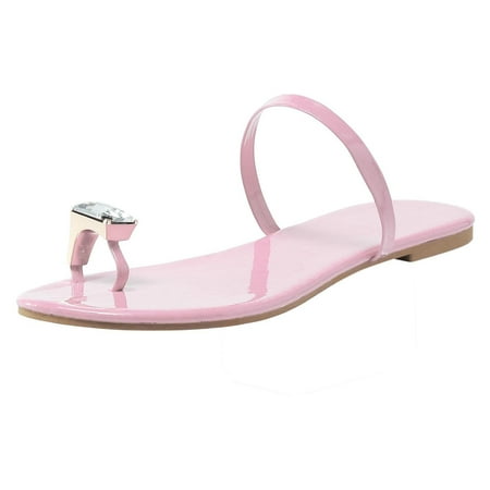 

Vedolay Slippers Socks for Women Non Slip Fashion Summer Women Slippers Rhinestone Thong Flat Comfortable Casual Solid