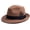 Khaki, variant on Short Brim Fedora Hats for Men & Women Felt Dress Panama Trilby Hats with Feathers Band
