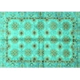 thumbnail image 1 of Ahgly Company Indoor Rectangle Abstract Turquoise Blue Modern Area Rugs, 3' x 5', 1 of 4