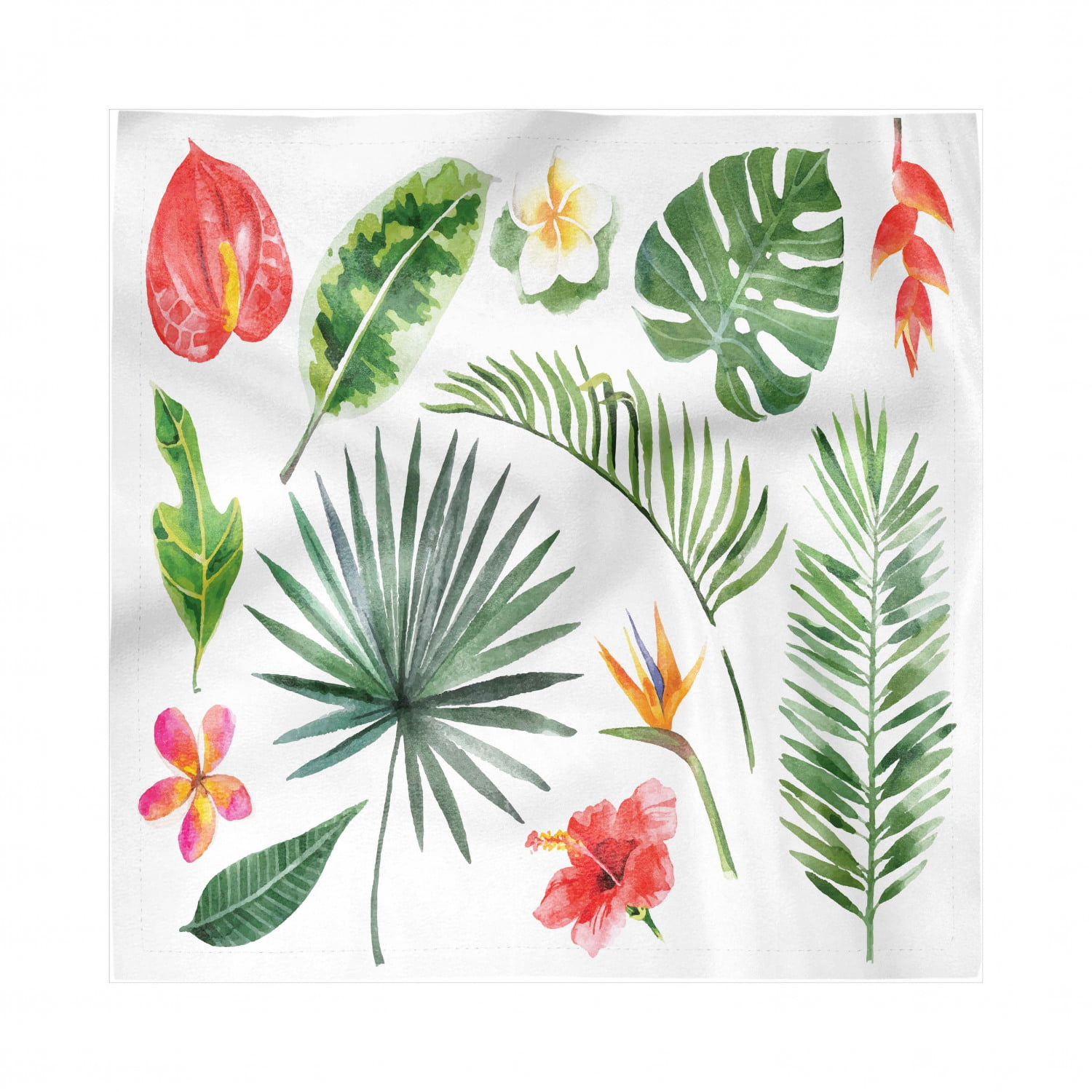 Ambesonne Palm Tree Table Runner 16 X 72 Multicolor Dining Room Kitchen Rectangular Runner Tropical Island Inspired Pattern with Flamingo Birds Hibiscus Flowers Watercolors