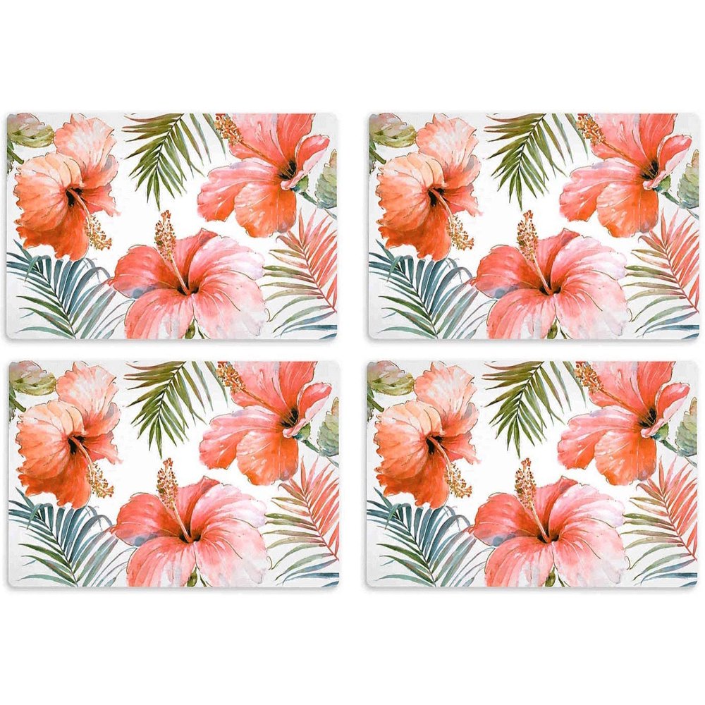 Coastal Living Seascapes Foam Backed Vinyl Placemats Summer Theme, Set