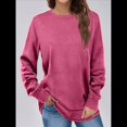 thumbnail image 4 of Sudadera Informal de Cuello Redondo para Mujer, Larga, Corte Holgado, Cuello Alto, Forro Cómodo, Prendas de Moda para Otoño. Rojo XXL, 4 of 8