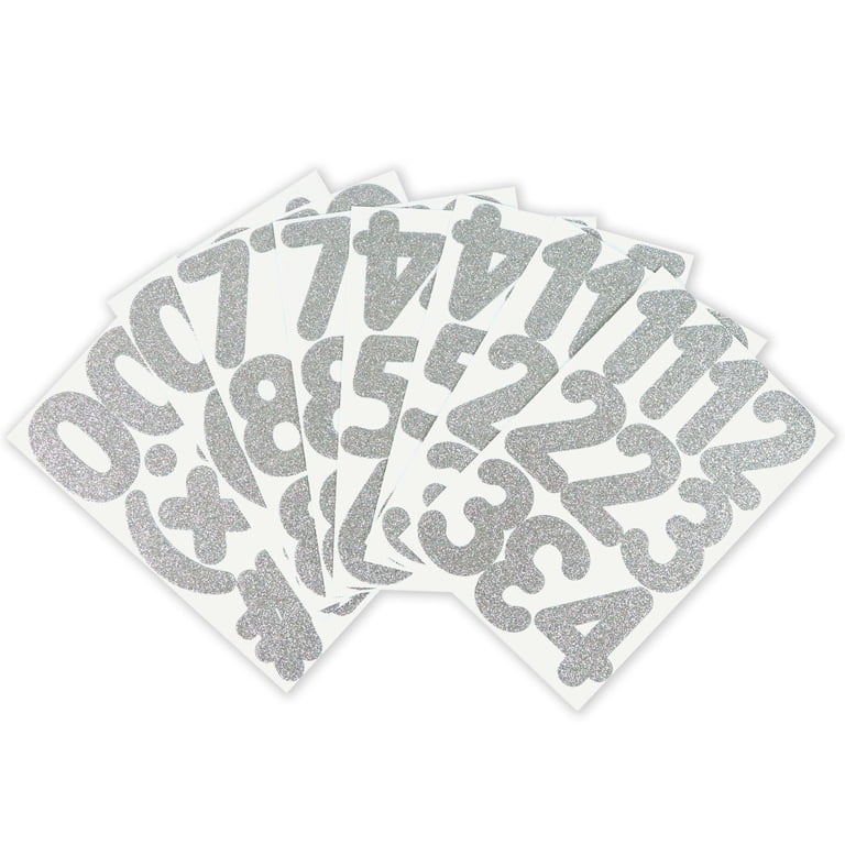 Anitas Mixed Numbers Silver Outline Peel-Off Craft Stickers - Unframed