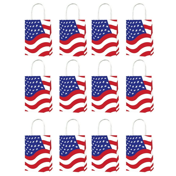 LABSERRON Mini Paper Bags Assorted Color For National Holiday Celebrations 12Pcs 8.25X6.29X3.14in