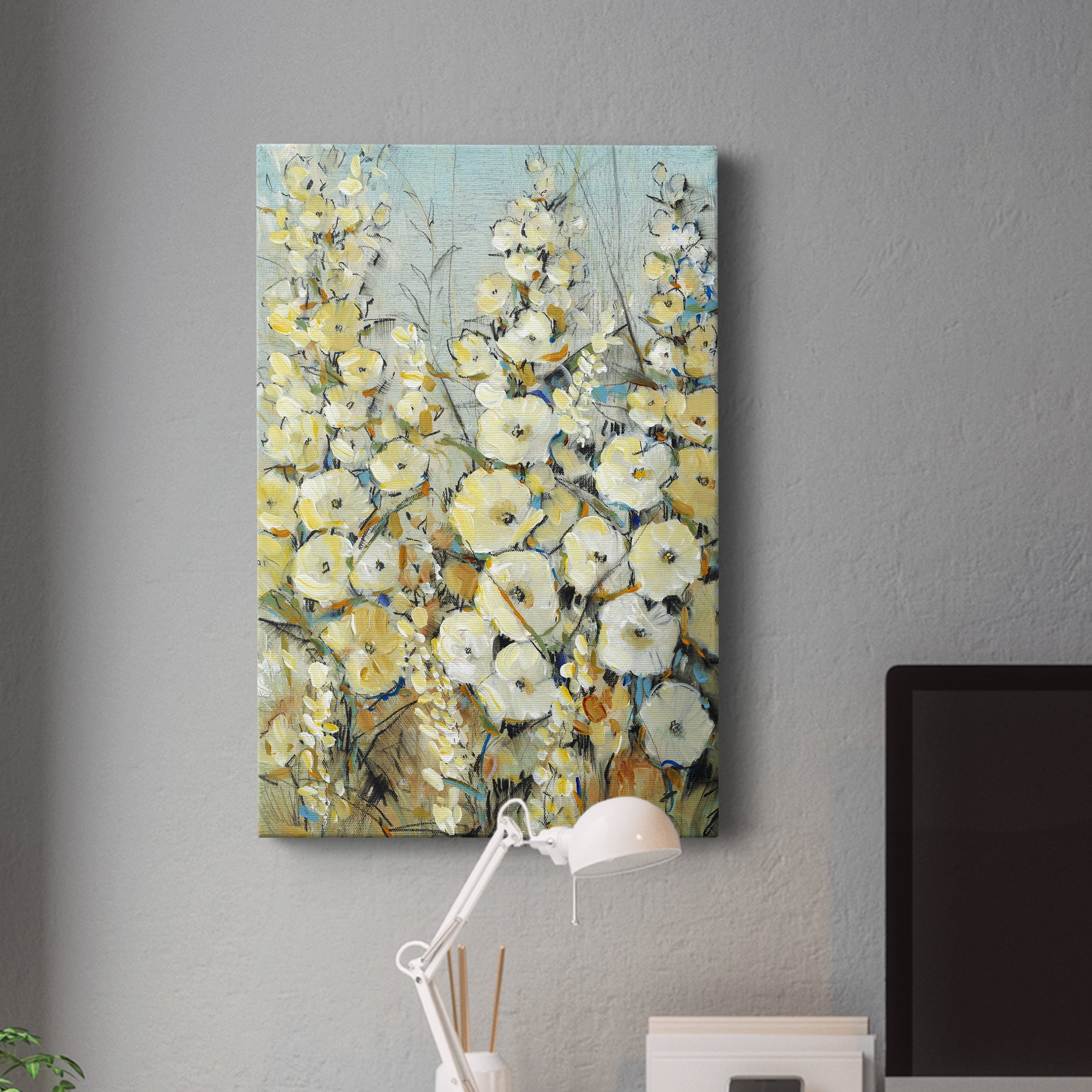 Cluster of Hollyhock I Premium Gallery Wrapped Canvas - Ready to Hang
