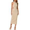 thumbnail image 1 of Unique Bargains Robe Dos Nageur Sans Manches Moulante pour Femmes Petite Noire, 1 of 5