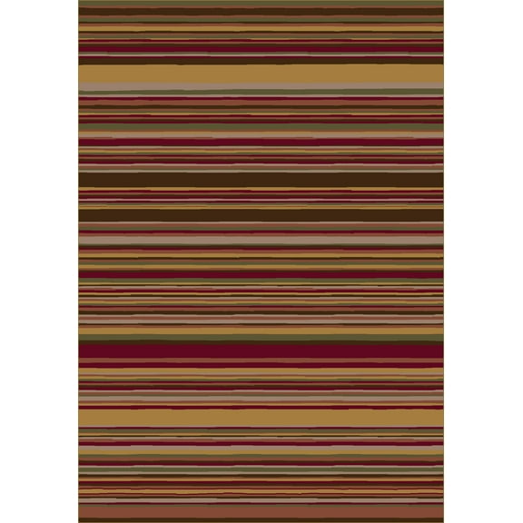 Milliken Innovations Area Rug LOLA CORAL Lola Coral Bars Lines 5' 4" x 7' 8" Rectangle