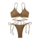 thumbnail image 1 of Soidarity Conjunto de bikinis sexy Traje de baño de piezas con correa enlazada linda Traje de baño amigable con la piel Ropa de playa liviana Traje de baño Color café METRO Soidarity OD031957-02, 1 of 6
