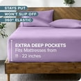 thumbnail image 5 of (2 pack) Bare Home Fitted Sheet - 24" Extra Deep Pocket - Premium 1800 Collection - Queen, Lavender, 5 of 8