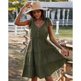 thumbnail image 3 of YNIQUE Robe Courte d'Été Décontractée pour Femme à Bretelles Spaghetti, Smockée et à Volants, pour Vacances, 3 of 6