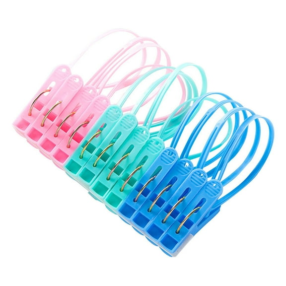 PAMINGONO 24Pcs Plastic Clothes Pegs with Smooth Surface Assorted Colors for Safe Fabric Holding