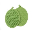 thumbnail image 6 of Sticky Toffee, 9 Piece Set, Silicone Printed Oven Mitt & Pot Holder, Cotton Terry Kitchen Dish Towel & Dishcloth, Green, 6 of 7