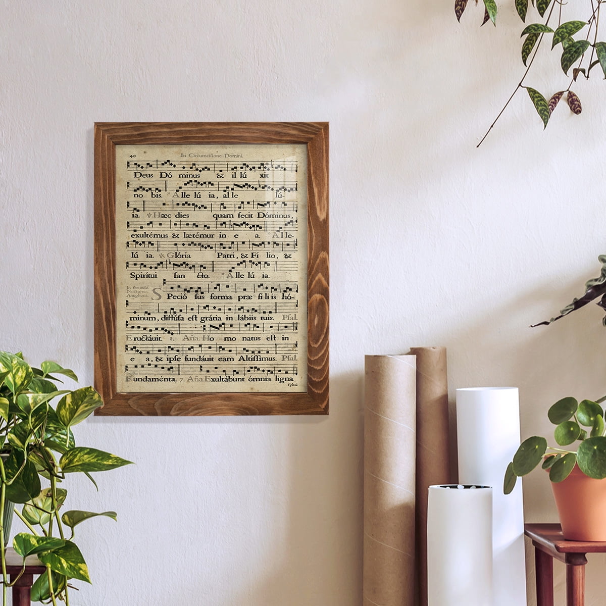Vellum Songbook II -Framed Print w/glass-Walnut