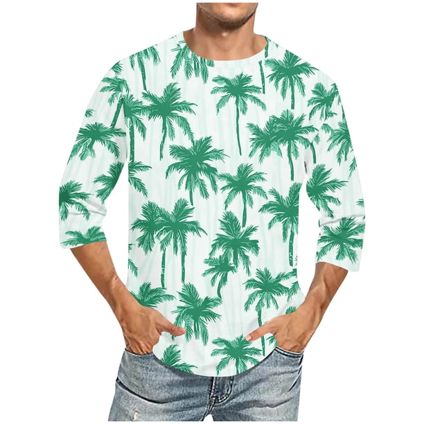 Tops para hombre, blusas y camisas de cuello redondo y manga corta para hombre, blusas casuales de moda con cuello redondo y manga corta, blusas para hombre, blusas de poliéster para hombre