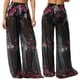 thumbnail image 2 of Pantalones Anchos de Cintura Alta con Elástico para Mujer, Pantalones Casuales Largos para Estar en Casa Rosa Roja M, 2 of 6