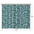 thumbnail image 5 of Teal Paisley Pattern Shower Curtain 84"x72" ,Bathroom Decorative Shower Curtains Set with 12 Hooks,Modern Waterproof Washable Shower Curtain, 5 of 6