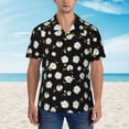 thumbnail image 2 of Xecao Daisies Flowers print Hawaiian shirt - a stylish short-sleeve button-down for men, perfect for casual beach and tropical outings., 2 of 9
