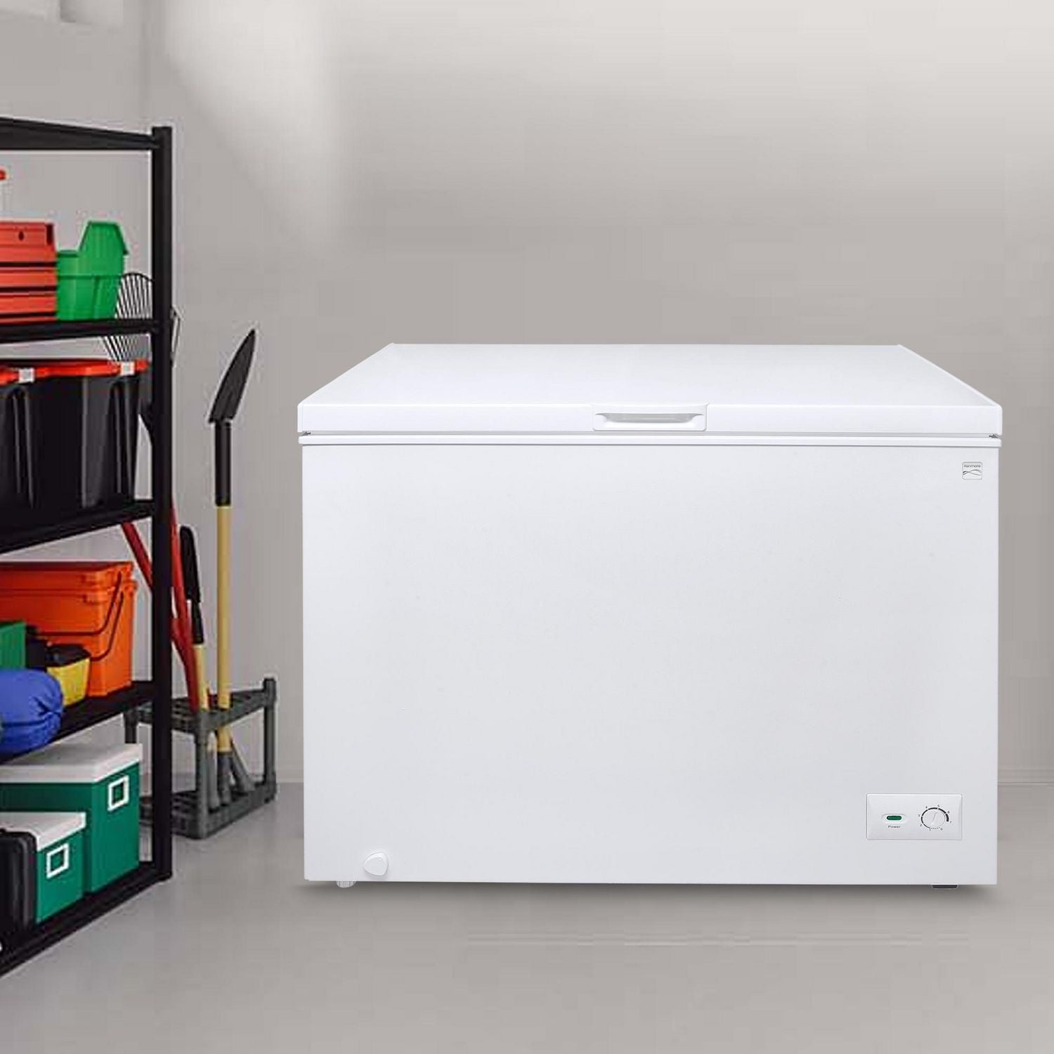 Kenmore 8.7 Cu. Ft Chest Freezer, 246L, Manual Defrost, Balanced Hinge Lid, Garage-Ready, White, Small Freezer