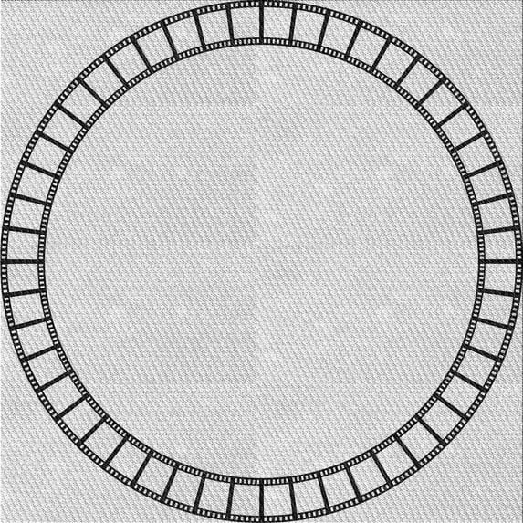 Ahgly Company Indoor Square Patterned Off-White Novelty Area Rugs, 5' Square