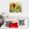 thumbnail image 5 of BCIIG Colorful flowers and sunflower butterflies are beautiful Indoor art wall decoration home is suitable for living room, bedroom, office, dining room, club decoration, Canvas painting, 5 of 6