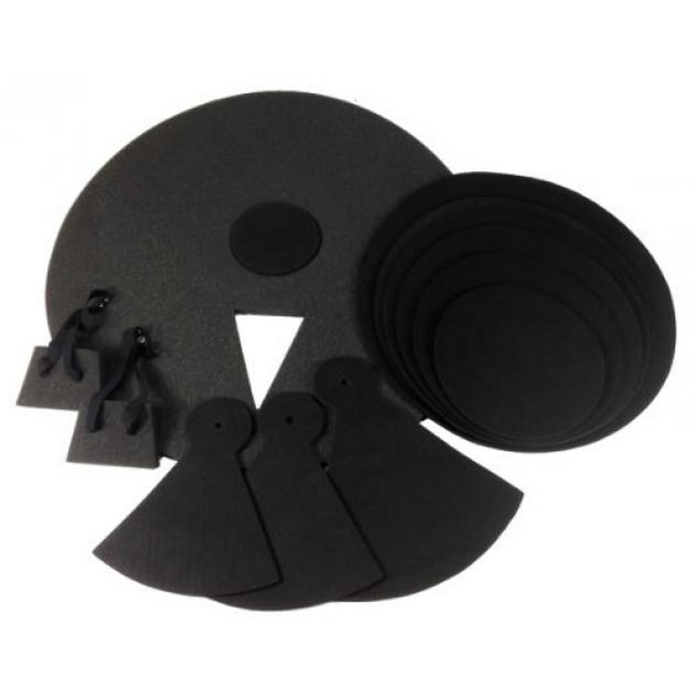 12 Piece DRUM PRACTICE PADS Silent Black Foam Quiet 12pcs Covers NEW