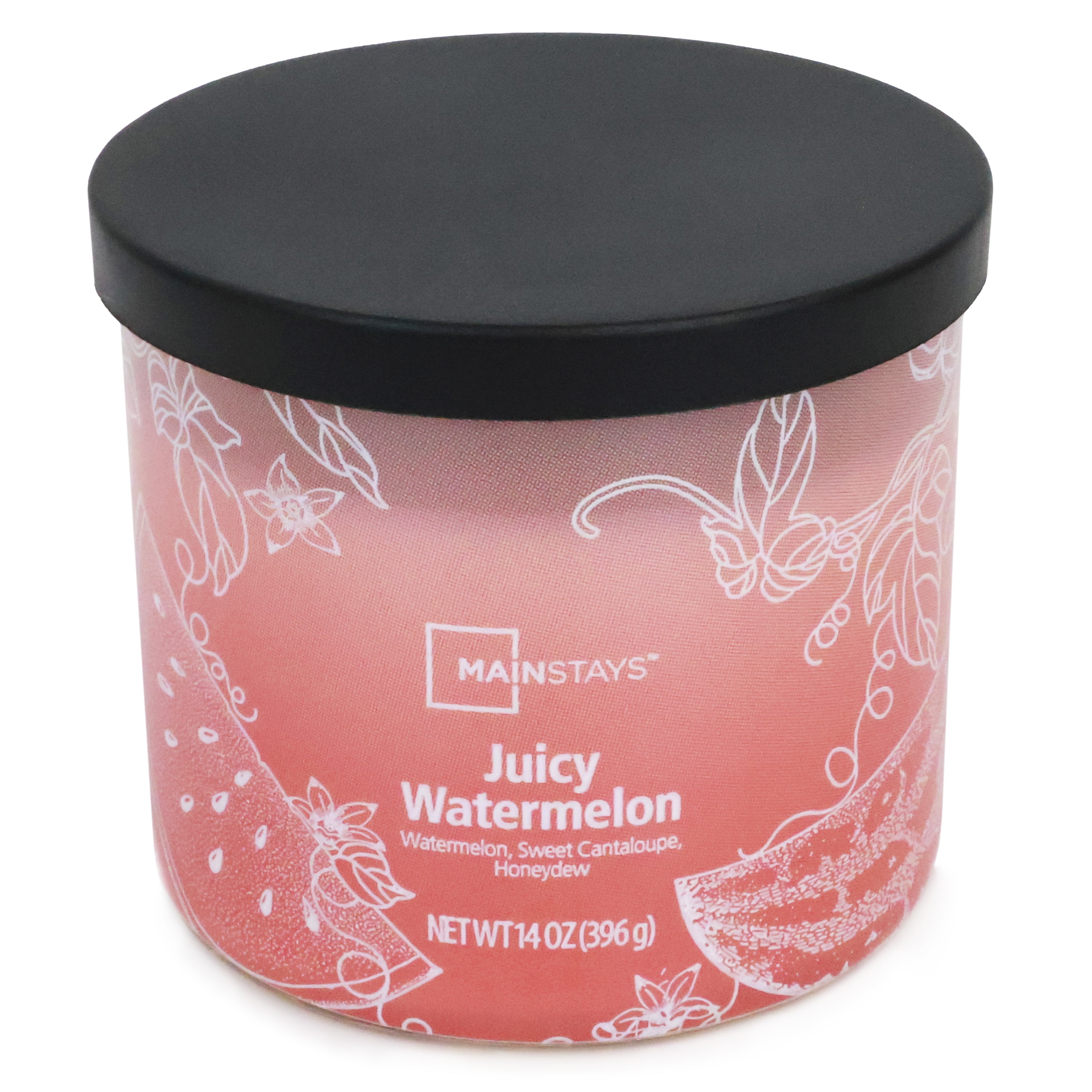(4 pack) Mainstays 3-Wick Ombre Wrap Juicy Watermelon Candle, 14-Ounce